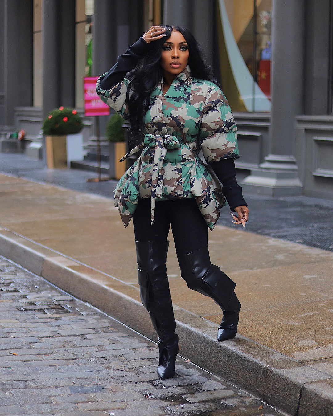 Crushing Camo Peplum Jacket