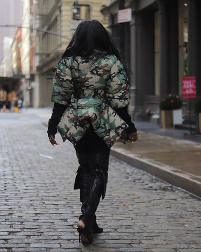 Crushing Camo Peplum Jacket