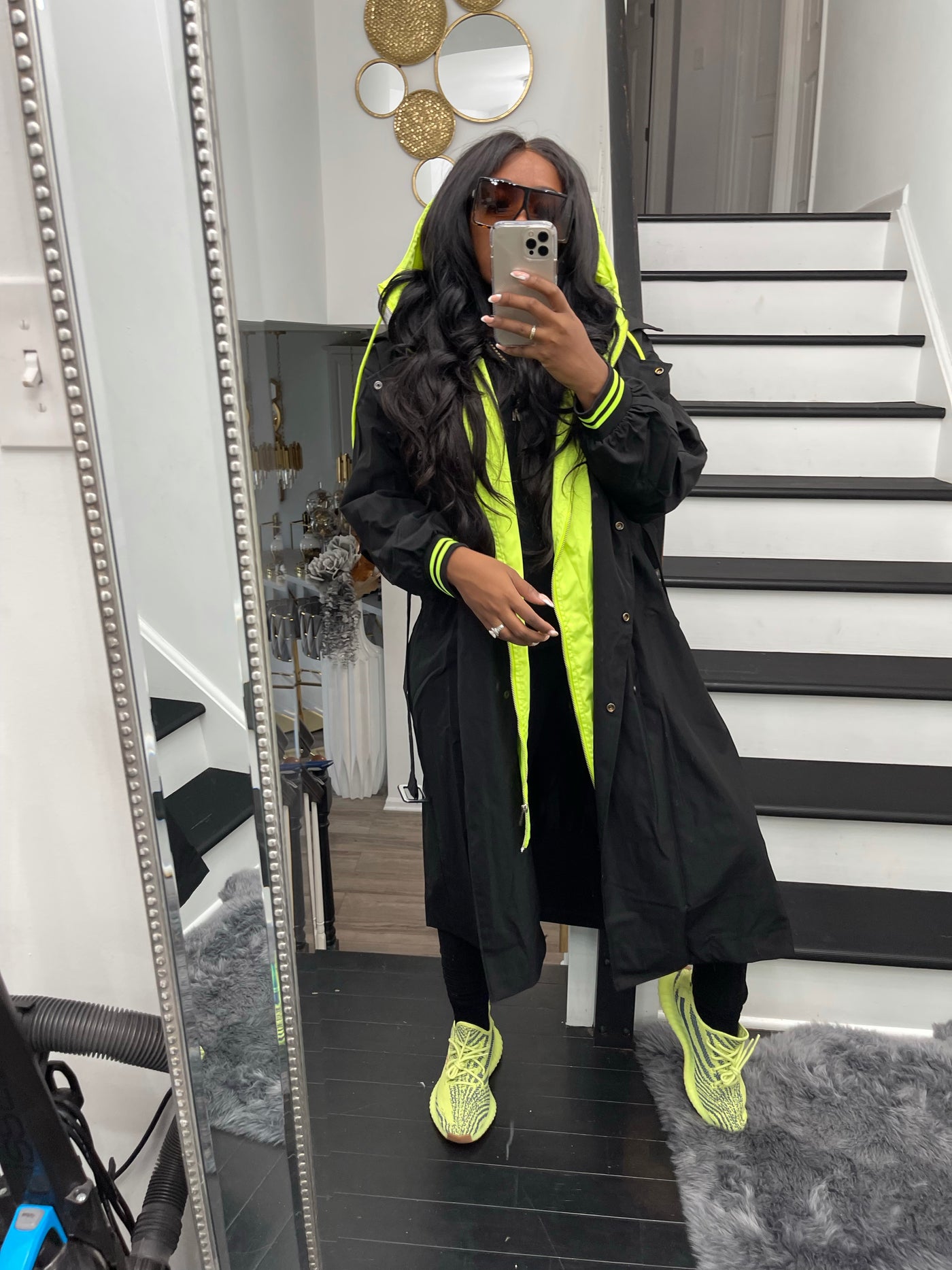 Neon Lights Trench Coat